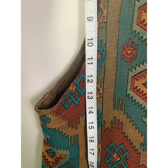 Vintage Willowbend Western Tapestry Button Up Vest, Size L - Picture 5 of 8